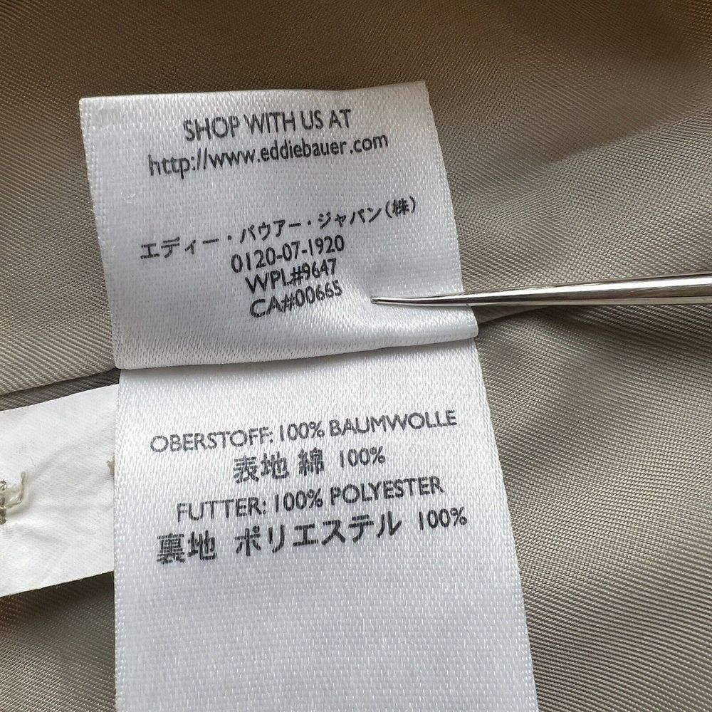 Eddie Bauer Blazer Men’s L Khaki‎ Cotton Canvas Unstructured Casual Oversized - Picture 11 of 16